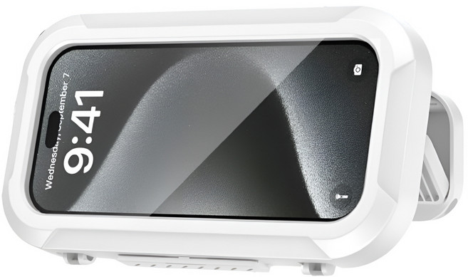 위시플러스 욕실 샤워 김서림 방지 휴대폰 방수 거치 터치케이스 1개, 화이트