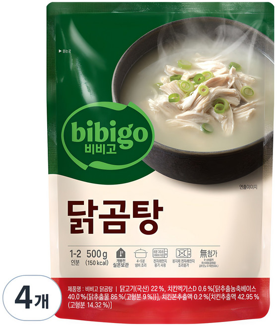 비비고 닭곰탕, 500g, 4개