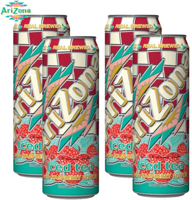 예이니식품 아리조나 아이스드 티 위드 라즈베리향 4캔(650mlx4캔) 유튜브주스음료수, 4개, 680ml