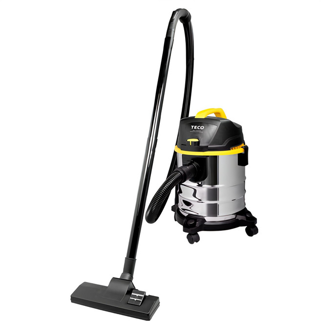 TECO東元 20L不鏽鋼乾濕兩用吸塵器 XYFXJ021 乾濕吹三用功能 雙重可水洗濾網, 黑+灰+黃