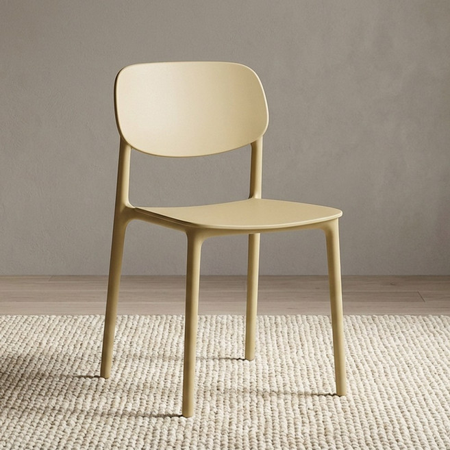 라인모드 인테리어 테이블 등받이 식탁의자, 베이지, 1개