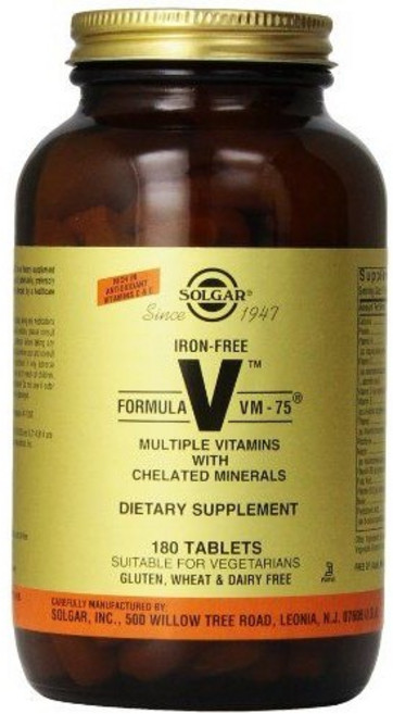 솔가 VM 75 철분 미포함 180정 (타블렛) Solgar Iron Free Formula 180 Tablets, 1개