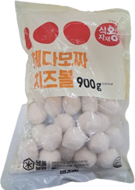 바이오마켓_식자재왕 체다모짜치즈볼, 900g, 7개