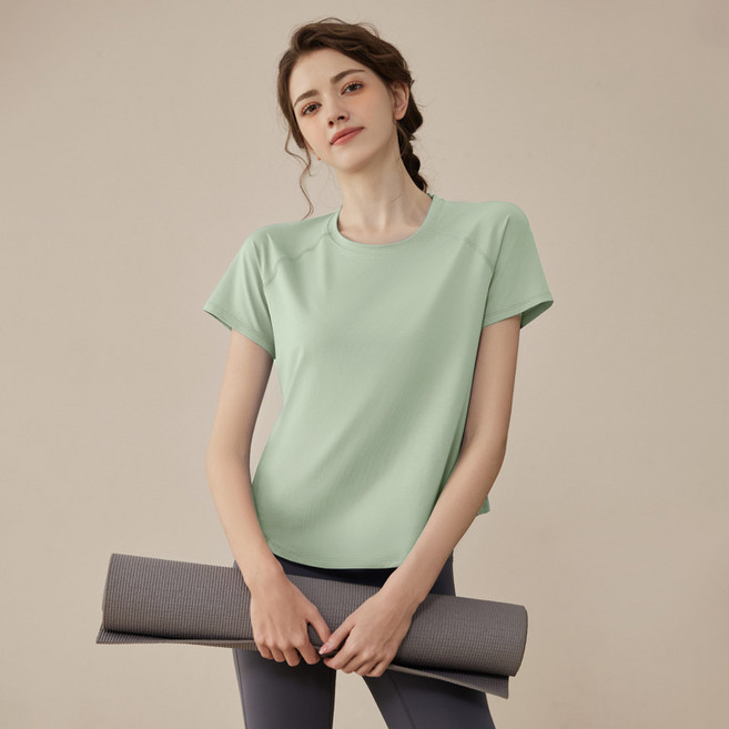 더블유앤케이 요가복 여성용 여름 헬스 요가 필라테스 티셔츠