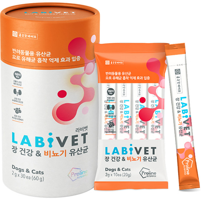 종근당라비벳 반려동물 영양제, 30회분, 유리너리+장건강, 3개