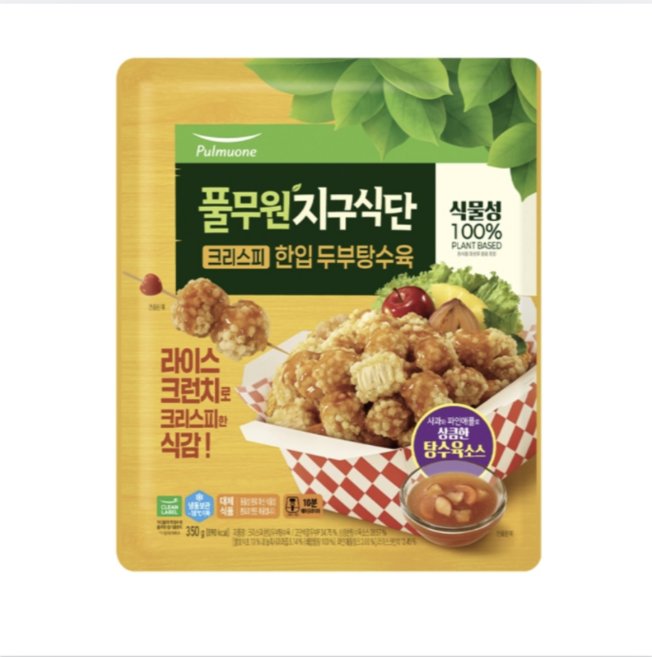 풀무원 지구식단 크리스피 한입두부탕수육, 1개, 350g