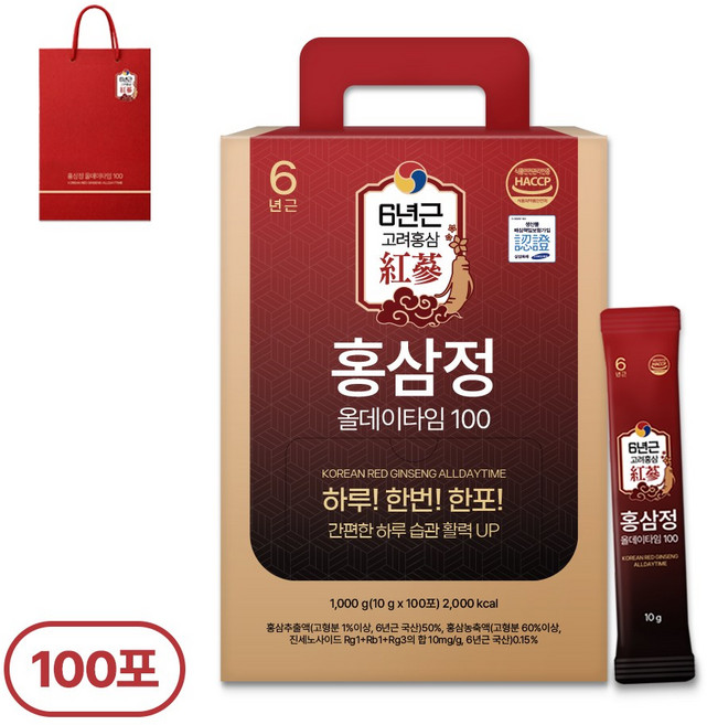 1+1 홍삼정 올데이타임 100 대용량+쇼핑백, 1개, 1L