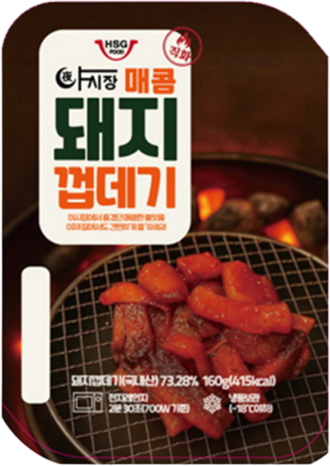 HSGFOOD 야시장 매콤 돼지껍데기, 1개, 160g