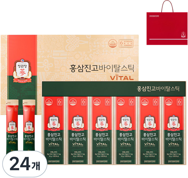 정관장 정품 홍삼진고바이탈스틱 5p + 쇼핑백, 300g, 4개