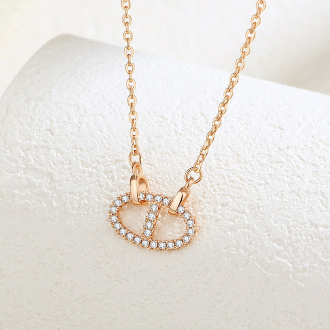 여성용 18K 목걸이 로즈골드 명품 데일리 심플한 펜던트 금목걸이 여자친구생일 결혼기념일 선물 ZB-009