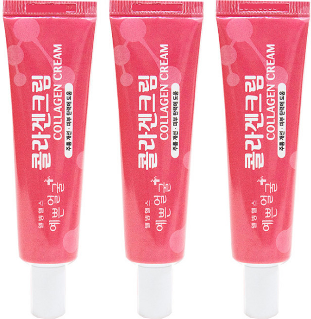 [당일발송] 예쁜얼굴 콜라겐크림 탱탱한피부 주름개선크림 미백 보습 탄력 25ml, 3개