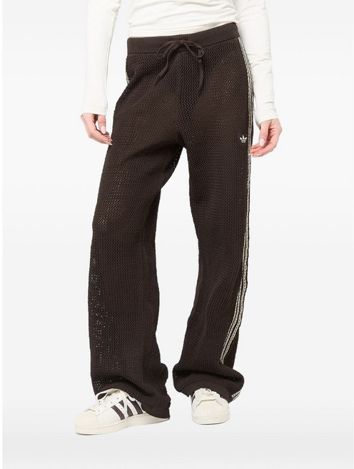아디다스 mesh-knit side-stripe track pants
