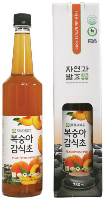 자연과발효 3년숙성 자연발효 복숭아 감식초 750ml, 1개