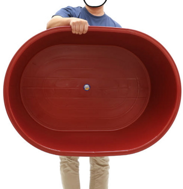 PE 타원형 플라스틱 다라이 대야 소 대형 김장 빨래 업소용 목욕 다라, 1개