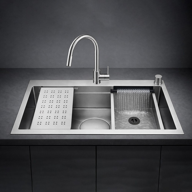 [전국설치]백조씽크 폭포수전 탑재 프리미엄 싱크볼 RECO85W 사각볼 교체, 자가설치