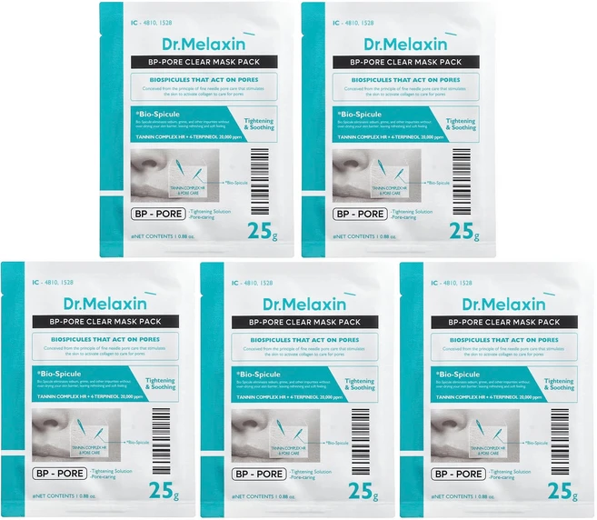 닥터멜락신 포어 클리어 뷰티 마스크팩 5매입 각 25g DMX-48169 - 쿠팡