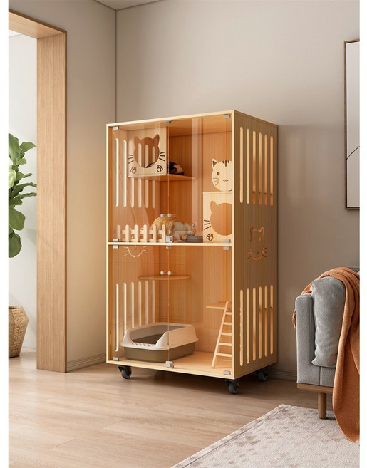 고양이 호텔장 책장 대형 원목 캣타워 빌라, 조립식, 길이90폭60높이150cm, 1