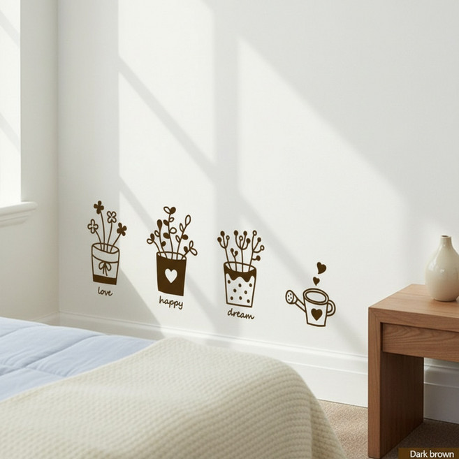 식물 스티커 데코스티커 벽장식스티커