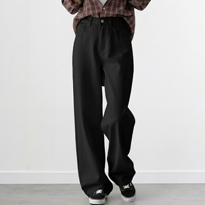 [투뎃] 여성용 3단 기장 베이직 히든밴딩 와이드핏 코튼 팬츠
