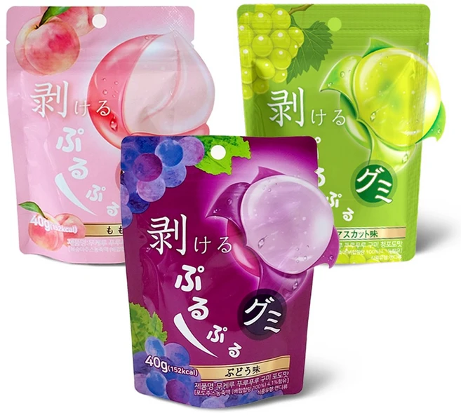 무케루 푸루푸루 구미 젤리 츄잉 캐러멜 3종혼합, 40g, 6개 - 쿠팡