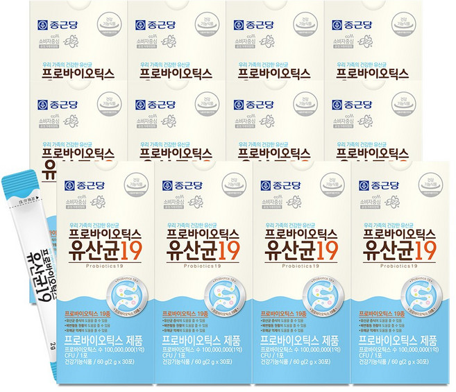 종근당 프로바이오틱스 유산균19 30포, 60g, 12개