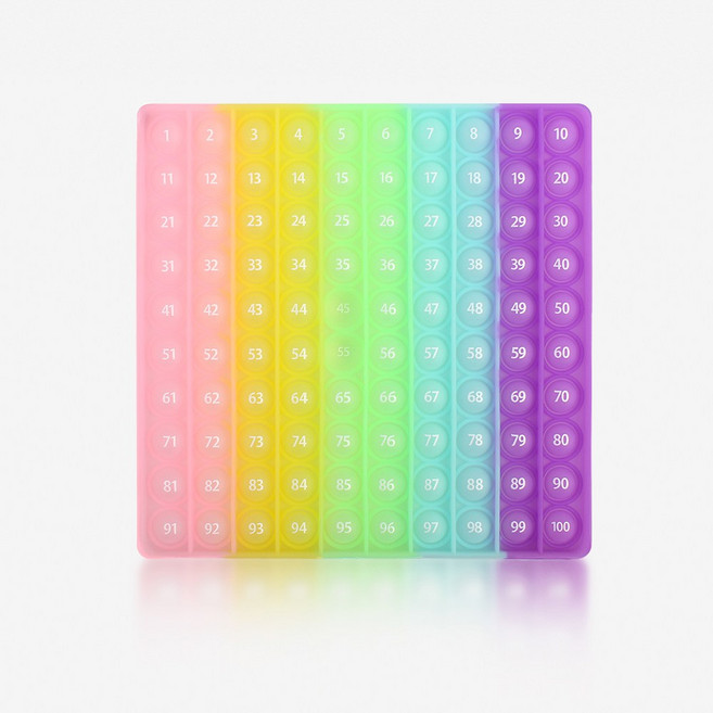 푸쉬팝 수배열 야광 1-100 수세기 수교구 스트레스해소 장난감 팝잇 뽁뽁이, 푸쉬팝수배열-야광, 1개