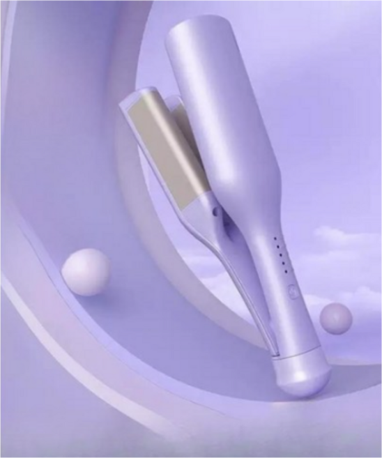 물결 고데기 굵은 웨이브 온도조절 음이온 S컬 아이언 32mm, 퍼플