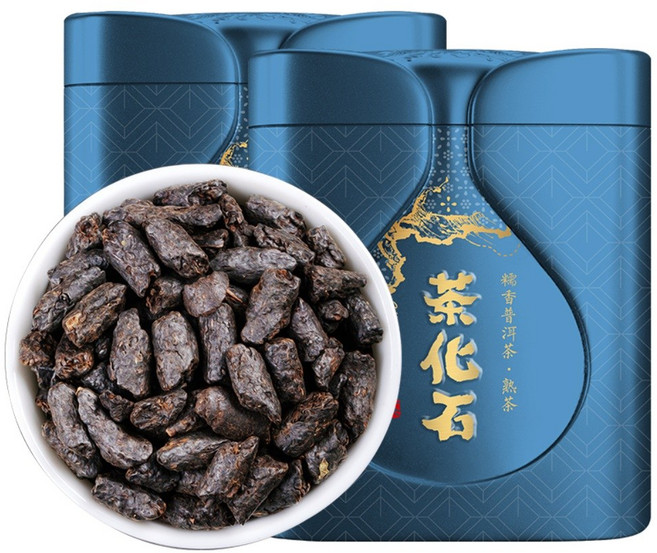 운남 25년산 고수 쇄은자 특급 찹쌀향 보이차 숙차 노차두 화석차엽 500g, 1개