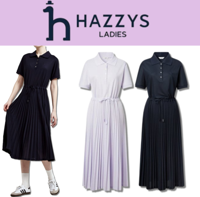 국내매장 정품(백화점) 헤지스레이디스 원피스 여성 플리프 허리스트링 카라 롱원피스