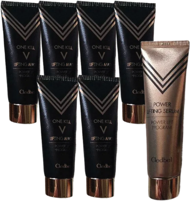 끌레드벨 기본 골드 리프팅팩 70mlX6+90ml 세럼X1+브러쉬x1