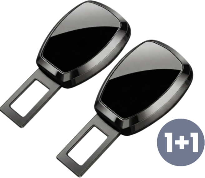 이지픽 자동차 안전벨트 연장 클립, 2개, 블랙