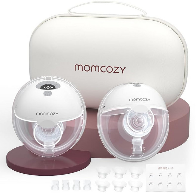 Momcozy M5 착유기 전동 착용식 무선 유축기 3가지 모드 9단계 흡입 가벼운 포터블 타입 관리가 간편한 2개 세트 그레이