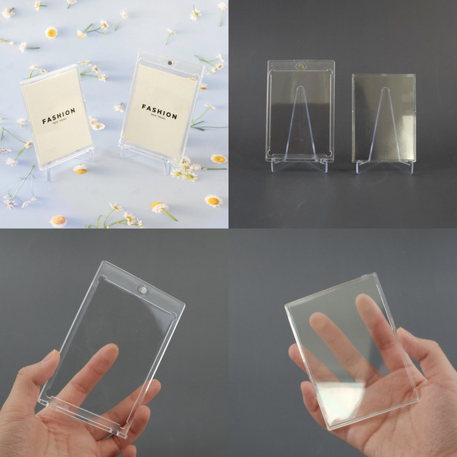 투명 포카 케이스 홀더 포토 카드 사진 전시 디피 탑로더 보관함, A_자석, 1개