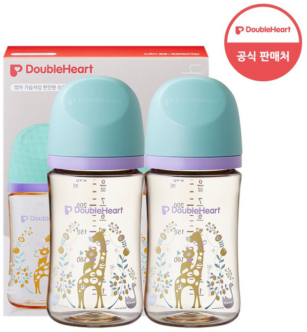 [더블하트] 모유실감 3세대 PPSU 블루밍가든 240ml 트윈팩