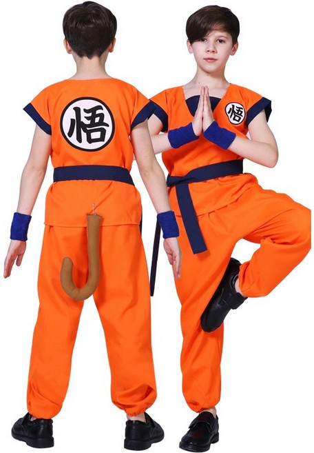 兒童悟空角色扮演服裝套裝 萬聖節派對服裝, 成人悟字服裝M （160-170）, 1套