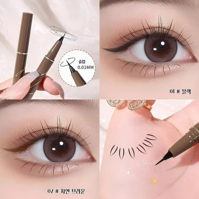 MINSHZEE 번지지 않는 아이라이너 펜슬1순위 워터프루프 아이라이너 초미세 가는 센슬 아이라이너 펜슬 아이라이너 붓펜 리퀴드라이너 번짐없는 타투 펜, 3개 - 쿠팡