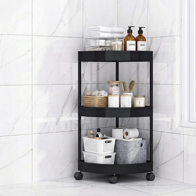 오아루 화장실 무타공 정리함 욕실 선반, 1개, 블랙