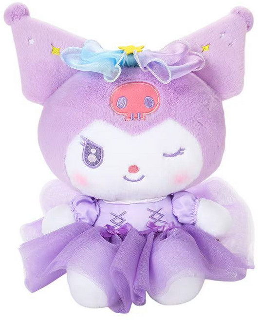 GOYES 산리오 캐릭터 봉제 인형 귀여운 선물 인형, 1개, 퍼플 쿠로미, 25cm