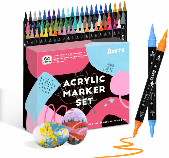 아트엑스 아크릴 마카펜 64색 세트 전문가용, 1개