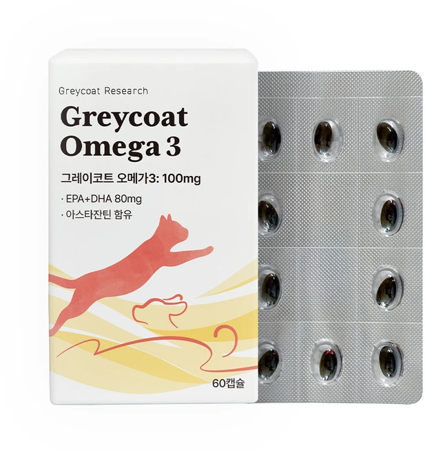야옹섬 고양이 신장 오메가3 100mg 60캡슐 KD Pharma 미니 고순도 그레이코트 신부전 관리 2개월분, 60개, 60정 - 쿠팡