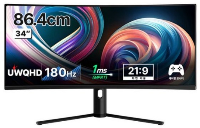 한성컴퓨터 UWQHD 1500R 커브드 리얼 180 울트라와이드 게이밍 모니터, 86.4cm, TFG34Q14W(무결점)