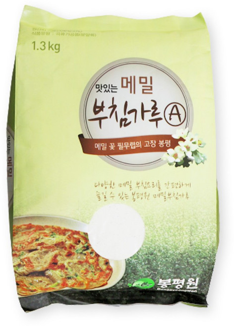 강원도 봉평 국내재배 맛있는 메밀부침가루 국산메밀가루 50% 함유 1.3kg 뻐꾸기삼촌, 1개