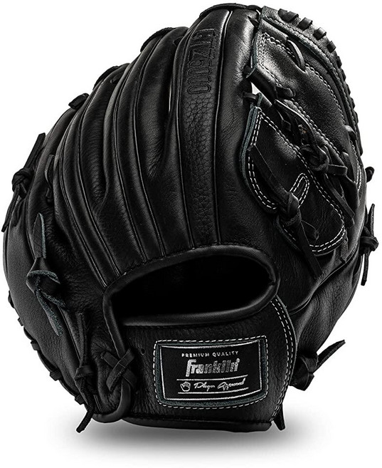 Franklin SPORTS 스포츠 야구 필드 장갑 CTZ5000 22415 남성용 성인/청소년 장갑 검은 소가죽 내야수 30.5cm(12인치) 바스켓 웹 내야수 투수, 30.5cm(12인치) - 바스켓 웹, 1개