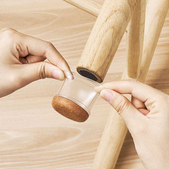 옵티마 의자 테이블 소음 스크라치 발커버 세트, 1세트, 브라운