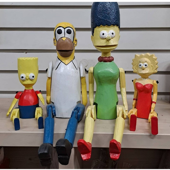 캐릭터인형 심슨 가족 목각 관절인형 키덜트 선반장식소품 카페소품, 호머 S