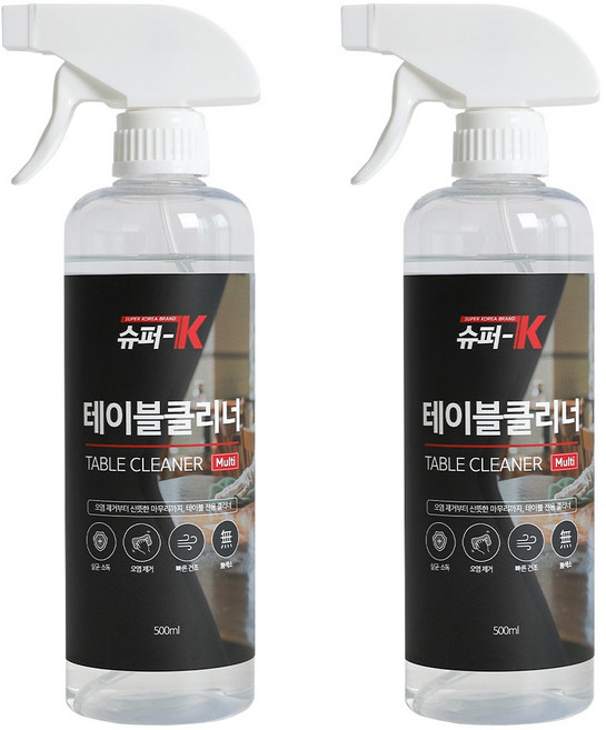 1+1 슈퍼K 테이블 클리너 500ml 다용도 식탁 세정제 기름때 오염 제거 업소용 살균 소독