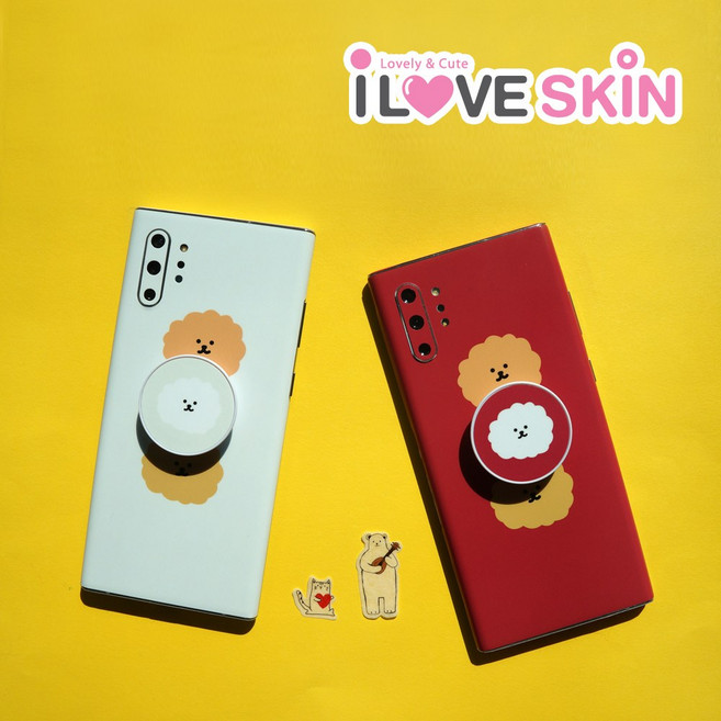 알럽스킨 [스킨톡 몽글밍글] 삼성 갤럭시노트10, 1개, 갤럭시노트10 스킨톡 몽글밍글(레드)