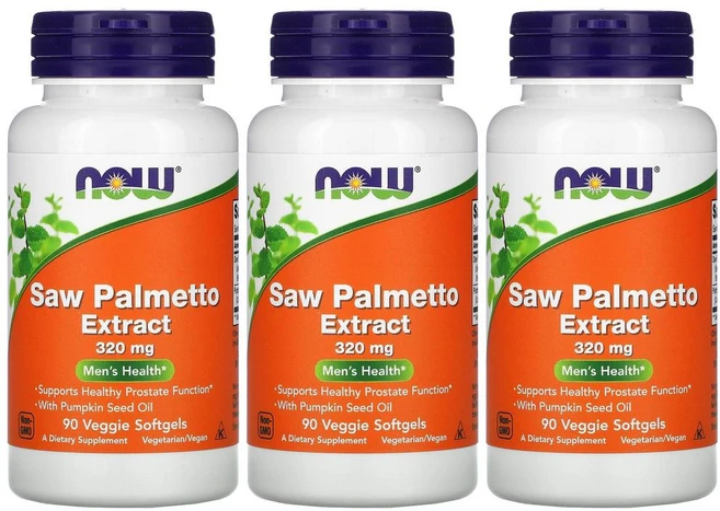 [2+1] Now Foods 나우푸드 쏘팔메토 추출물 320 mg 90정 소팔메토 호박씨 오일 Saw Palmetto 약들약 고약사 베지캡슐 3개 - 쿠팡