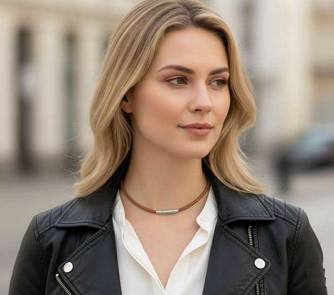 [써지컬 스틸] 미국 아마존 3년 연속 스테디 셀러 르포렘 가죽 끈 목걸이 스테인레스 걸쇠 무펜던트 가벼운 착용감 데일리 선물 미니멀 남녀공용 패션악세사리 by Leporem