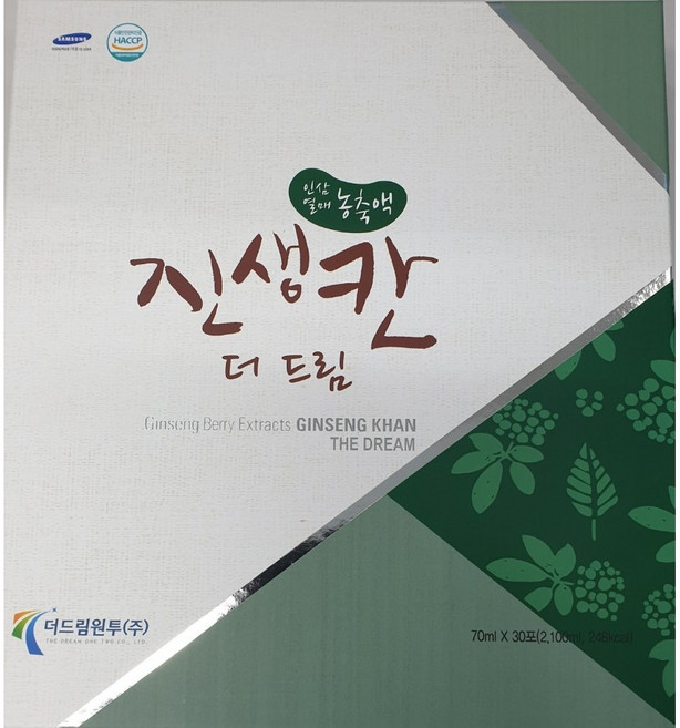 더드림 진생칸 인삼열매 발효농축액 1+1행사, 1회분량70ml/총30개